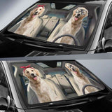 Golden Retriever 3 Auto Sun Shade 172609 - YourCarButBetter