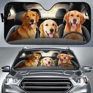 Golden Retriever Car Auto Sun Shade Dog Windshield Funny 172609 - YourCarButBetter