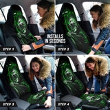 Gothic Green Skull Car Seat Covers 210201 - YourCarButBetter