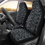 Gray And Black Skull Car Seat Covers Seat Protectors 172727 - YourCarButBetter