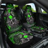 Gray And Green Gothic Skull Grim Reaper Car Seat Covers 210201 - YourCarButBetter