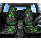 Gray And Green Gothic Skull Grim Reaper Car Seat Covers 210201 - YourCarButBetter