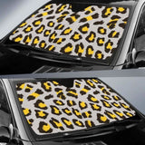 Gray Leopard Print Pattern Car Auto Sun Shades 172609 - YourCarButBetter