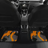Gray Orange Camouflage Car Floor Mats 210807 - YourCarButBetter
