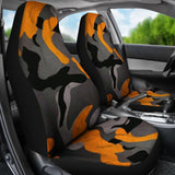 Gray Orange Camouflage Car Seat Covers 210807 - YourCarButBetter