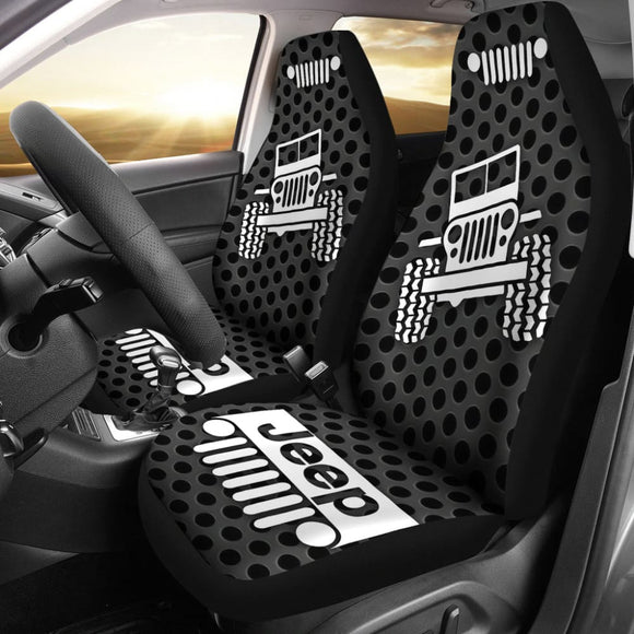 Gray White Jeep Offroad Metal Holes Printed Car Seat Covers Custom 2 211901 - YourCarButBetter