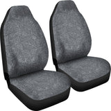 Gray With Subtle Rose Pattern Car Seat Covers Set 174510 - YourCarButBetter