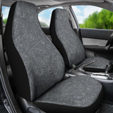 Gray With Subtle Rose Pattern Car Seat Covers Set 174510 - YourCarButBetter