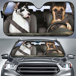 Great Dane Dogs 1 - Auto Sun Shade 102507 - YourCarButBetter