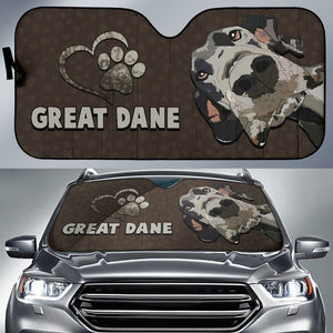 Great Dane Paw Car Auto Sun Shades Car Accessory 210401 - YourCarButBetter