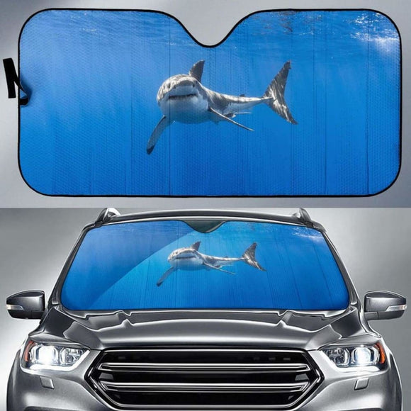 Great White Shark Underwater Hd 5K Car Sun Shade 085424 - YourCarButBetter