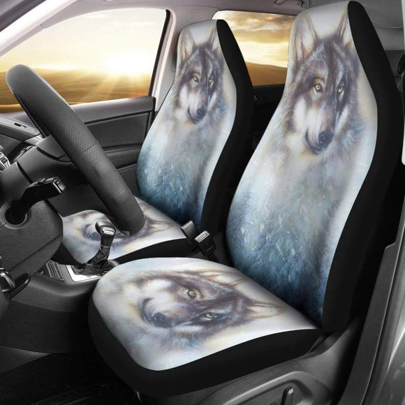 Great Wolf and Snow Car Seat Covers 212302 - YourCarButBetter