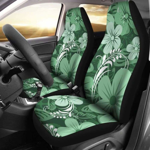 Green Aloha Flowers Car Seat Covers 153908 - YourCarButBetter