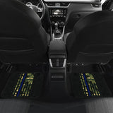 Green American Flag Thin Blue Line Car Floor Mats 211803 - YourCarButBetter