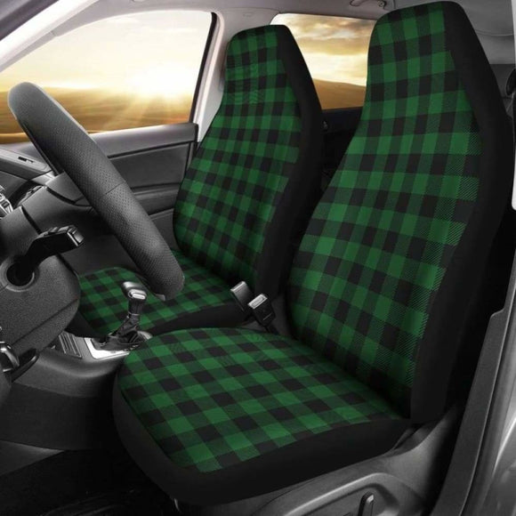 Green And Black Buffalo Plaid Car Seat Covers 105905 - YourCarButBetter