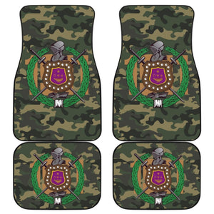 Green And Brown Camouflage Omega Psi Phi Car Floor Mats 211706 - YourCarButBetter