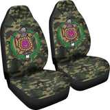 Green And Brown Camouflage Omega Psi Phi Car Seat Covers 211706 - YourCarButBetter