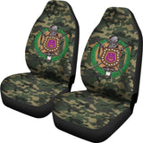 Green And Brown Omega Psi Phi Car Seat Covers 211706 - YourCarButBetter
