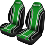 Green Black Camaro White Letter Car Seat Covers 210603 - YourCarButBetter