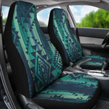 Green Boho Aztec Streaks Car Seat Covers 110424 - YourCarButBetter