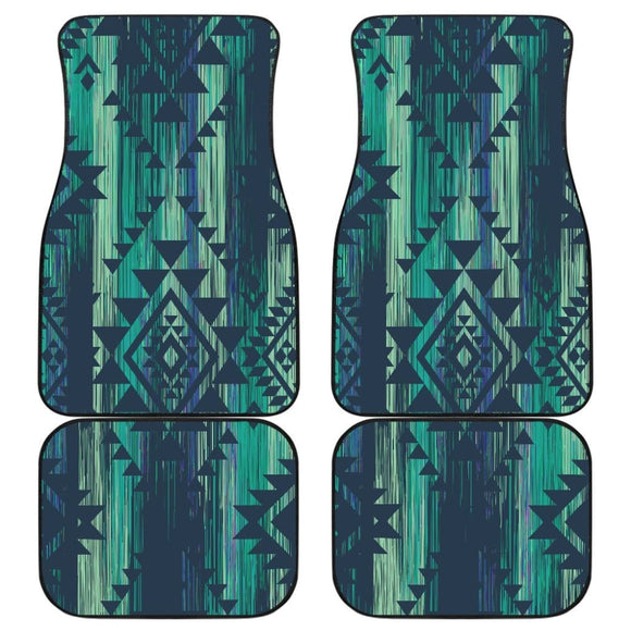 Green Boho Streaks Car Floor Mats 094209 - YourCarButBetter