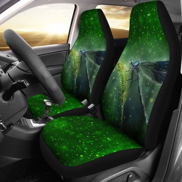 Green Design Neon Dragonfly Car Seat Covers 135711 - YourCarButBetter