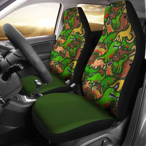 Green Dinosaur Land Car Seat Covers 154813 - YourCarButBetter