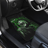 Green Flaming Skull Car Mats 103131 - YourCarButBetter