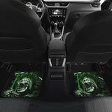 Green Flaming Skull Car Mats 103131 - YourCarButBetter