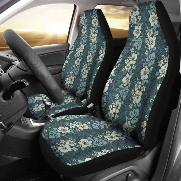 Green Floral Tribal Polynesian Car Seat Covers 153908 - YourCarButBetter