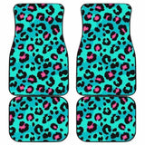 Green Leopard Skin Print Pattern Front And Back Car Mats 092813 - YourCarButBetter