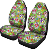Green Sugar Skull Ii Car Seat Covers 101819 - YourCarButBetter