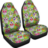 Green Sugar Skull Ii Car Seat Covers 101819 - YourCarButBetter