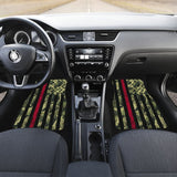Green Themed American Flag Thin Red Line Car Floor Mats 211803 - YourCarButBetter