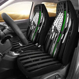 Green Thin Line Punisher Inspired Car Seat Covers Set Of 2 182417 - YourCarButBetter