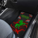 Green Walking Horse Emblem Car Floor Mats 210503 - YourCarButBetter