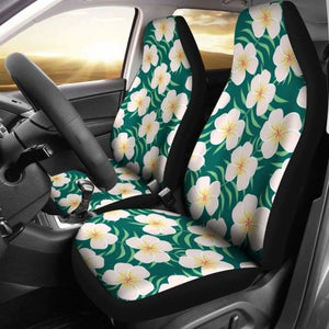 Green With Plumeria Frangipani Hawaiian Flower Pattern Car Seat Covers 105905 - YourCarButBetter
