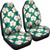 Green With Plumeria Frangipani Hawaiian Flower Pattern Car Seat Covers 105905 - YourCarButBetter
