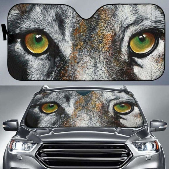 Green Wolf Eyes Car Sun Shades 172609 - YourCarButBetter