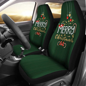 Green Xmas Christmas Candy Cane Car Seat Covers 212303 - YourCarButBetter
