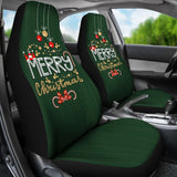 Green Xmas Christmas Candy Cane Car Seat Covers 212303 - YourCarButBetter