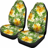 Green Yellow And Orange Tropical Flower Car Seat Covers 105905 - YourCarButBetter