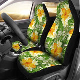 Green Yellow And Orange Tropical Flower Car Seat Covers 105905 - YourCarButBetter
