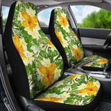 Green Yellow And Orange Tropical Flower Car Seat Covers 105905 - YourCarButBetter