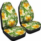 Green Yellow And Orange Tropical Flower Car Seat Covers 105905 - YourCarButBetter