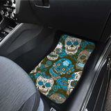 Gretta Skully Car Mats - Sugar Skull - Light Blue 101207 - YourCarButBetter