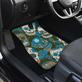 Gretta Skully Car Mats - Sugar Skull - Light Blue 101207 - YourCarButBetter