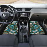 Gretta Skully Car Mats - Sugar Skull - Light Blue 101207 - YourCarButBetter