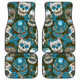 Gretta Skully Car Mats - Sugar Skull - Light Blue 101207 - YourCarButBetter