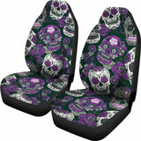 Gretta Skully Car Seat Covers - Sugar Skull - Purple 101207 - YourCarButBetter